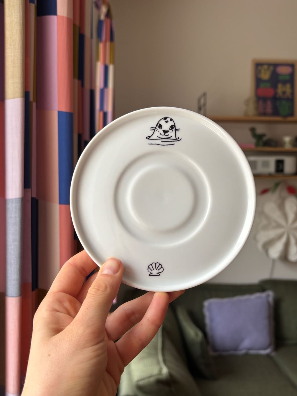 Filiżanka z foczką z falami + spodek