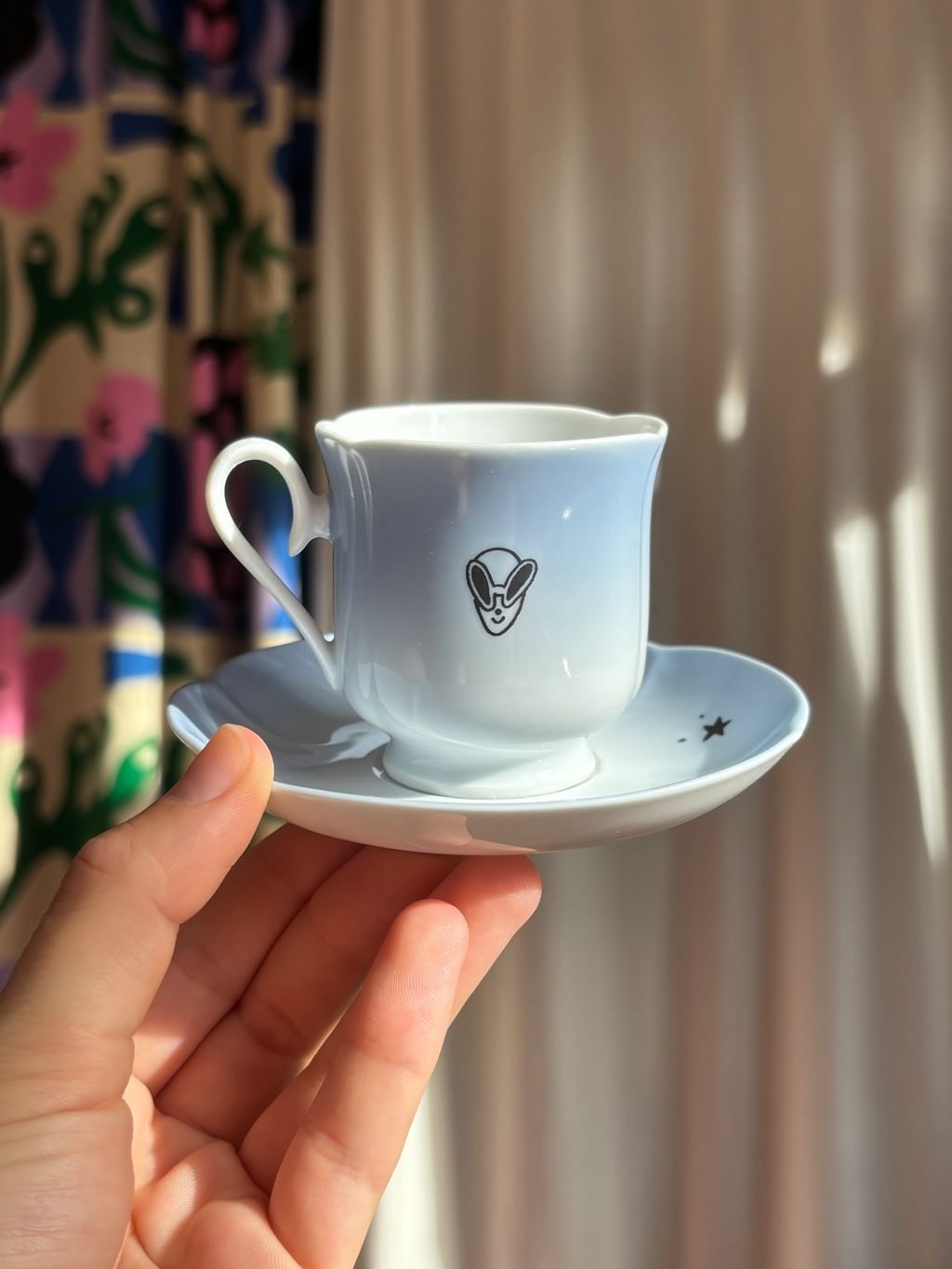 Filiżanka do espresso z ufo – błękitna