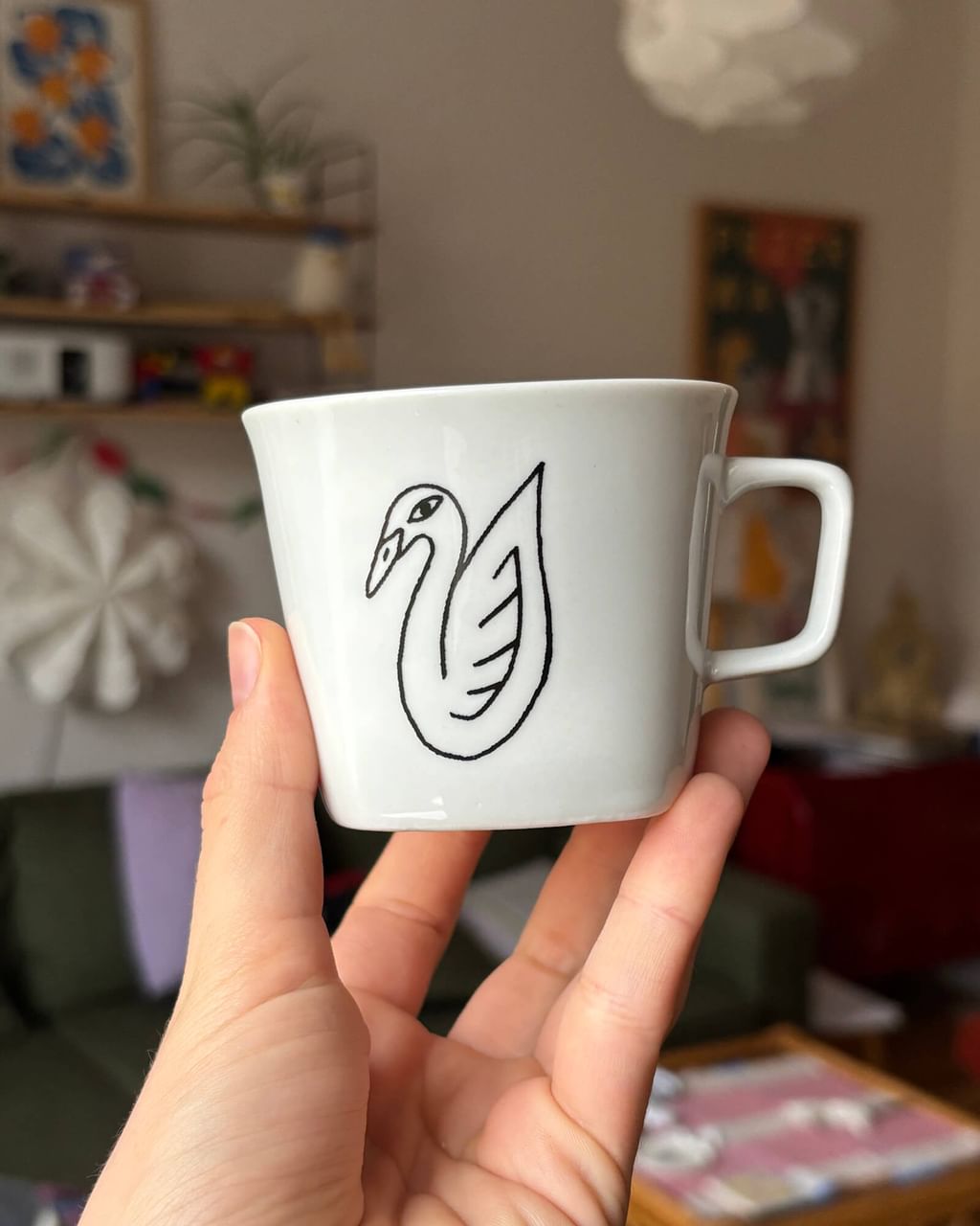 Filiżanka z łabędziem