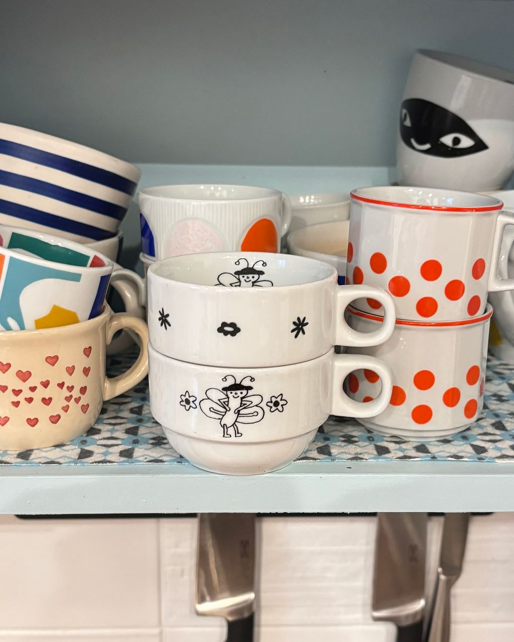 Zestaw 2 filiżanki z motylkiem