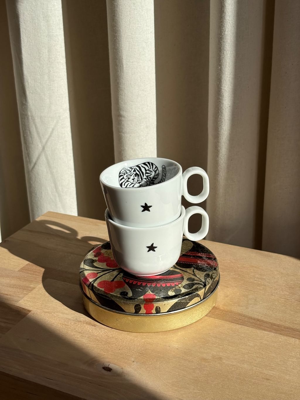 Zestaw 2 filiżanki do espresso z tygrysami
