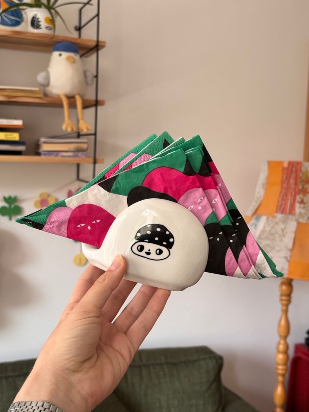 Serwetnik vintage z grzybkiem