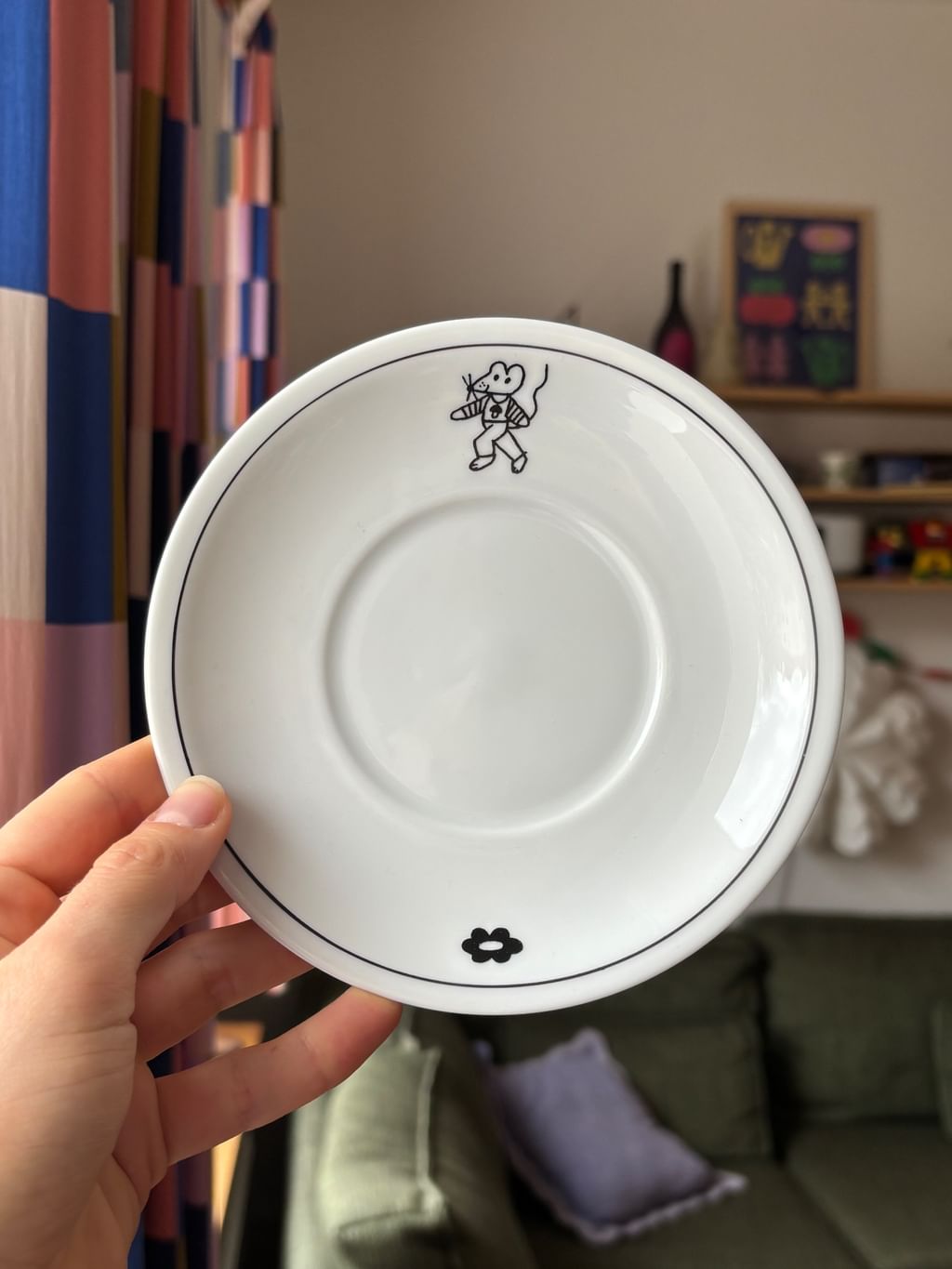 Filiżanka z autkiem i zwierzakami + spodek