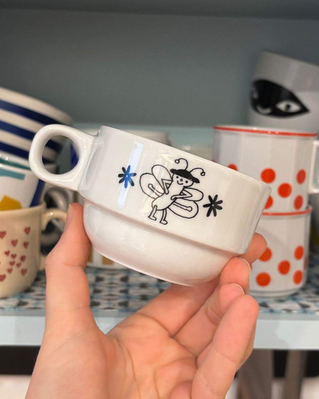 Zestaw 2 filiżanki z motylkiem