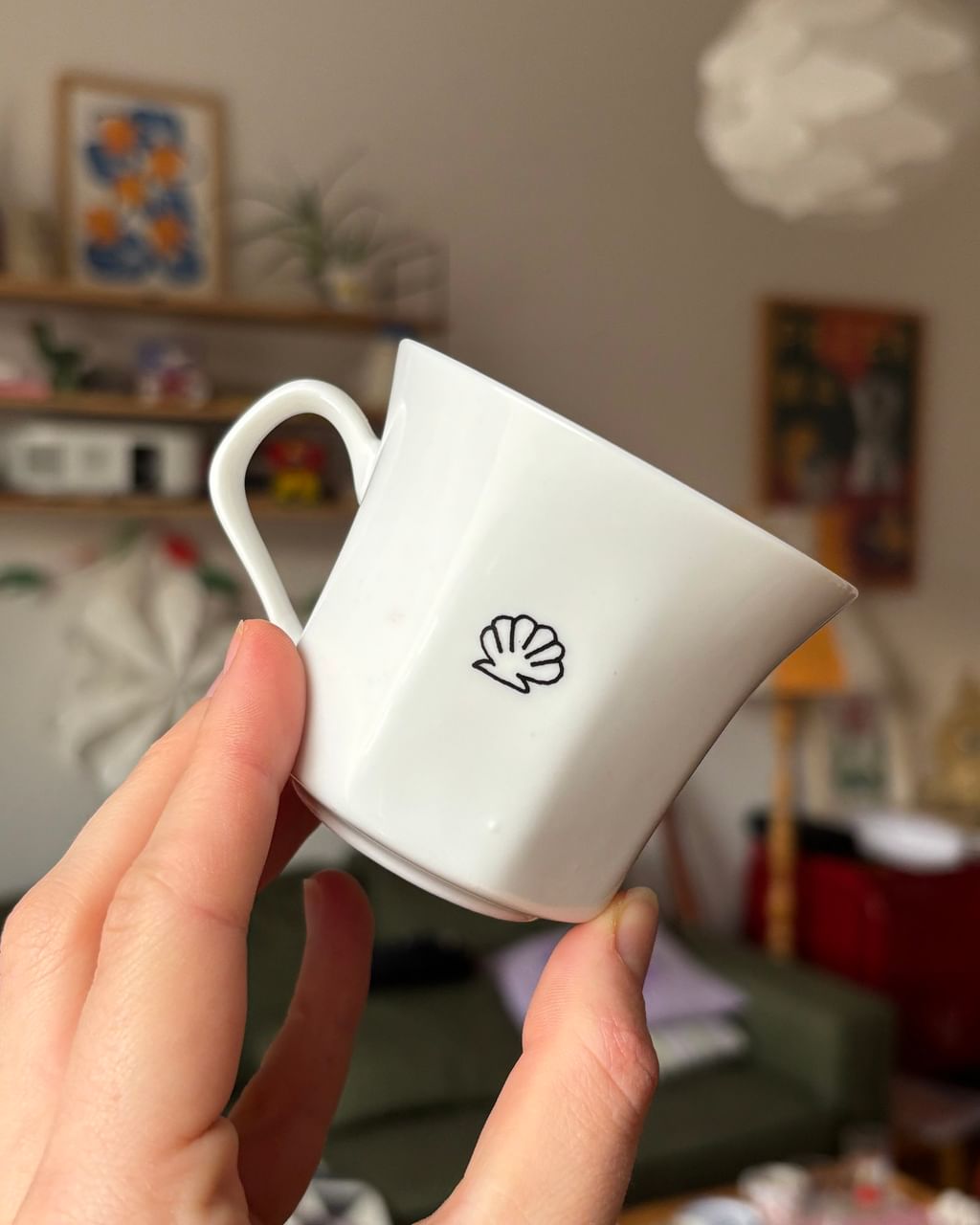 Zestaw 2 filiżanki z foczką i muszelkami