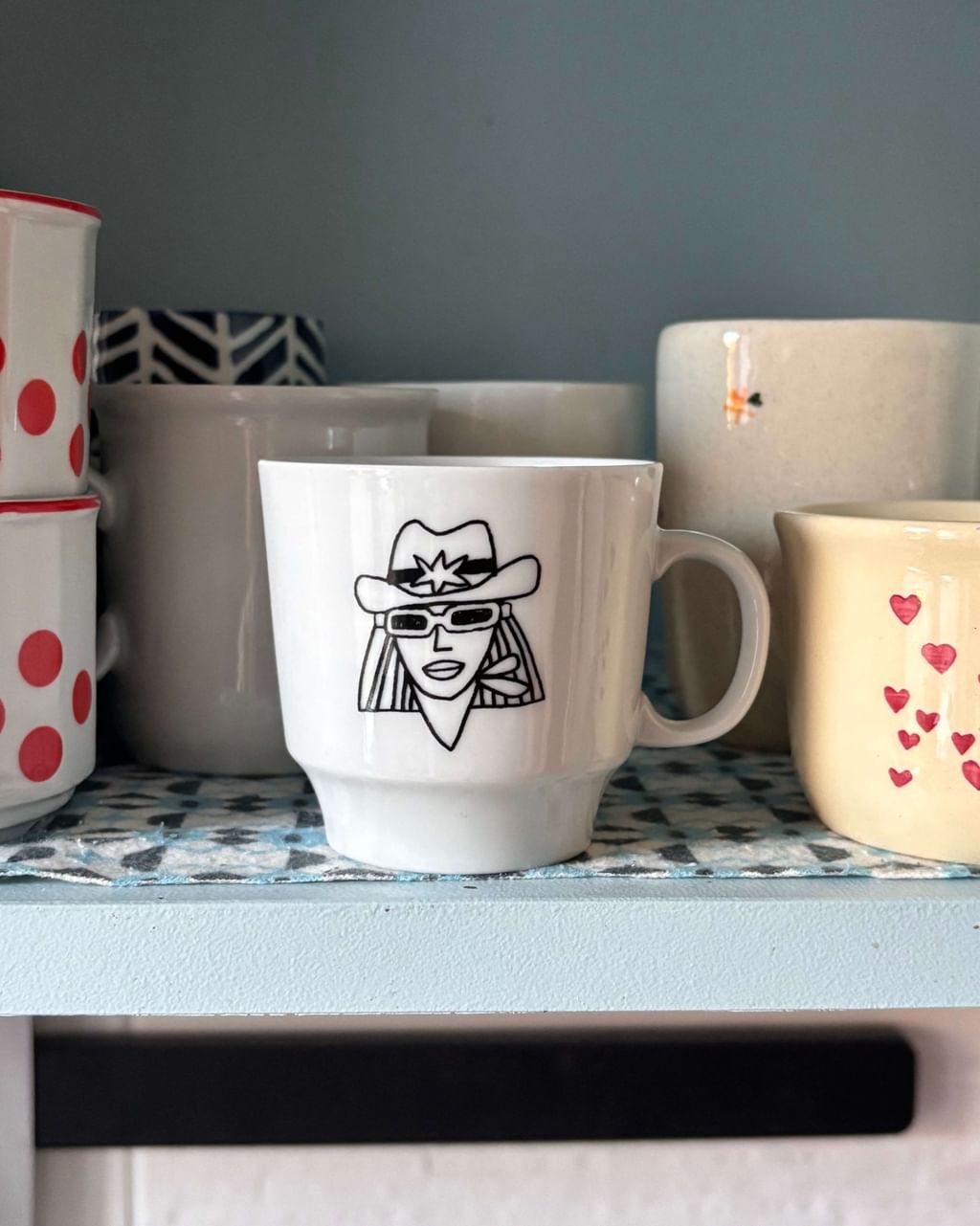 Zestaw 2 kubeczki do espresso z kowbojką