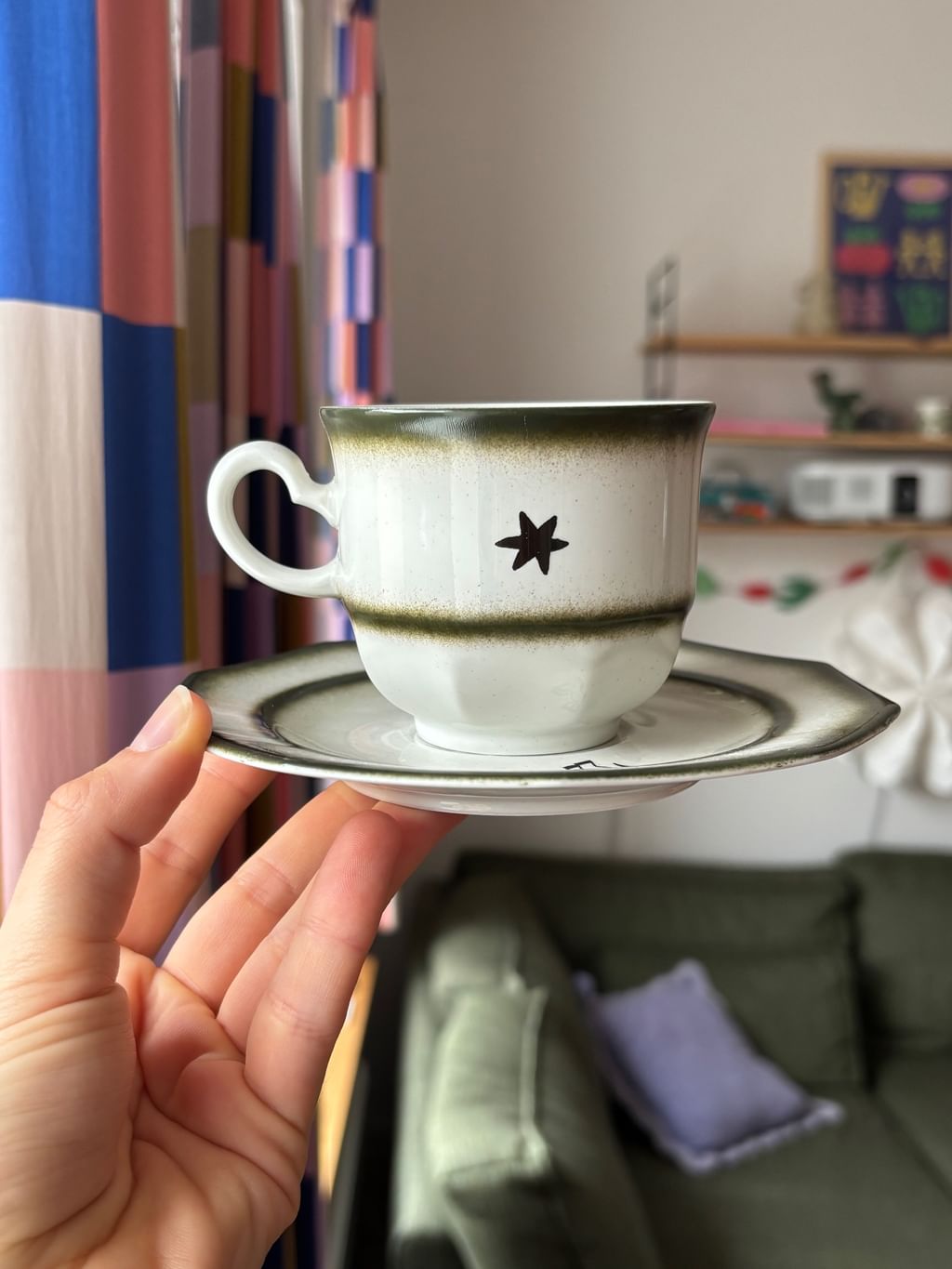 Filiżanka z kowbojką + spodek