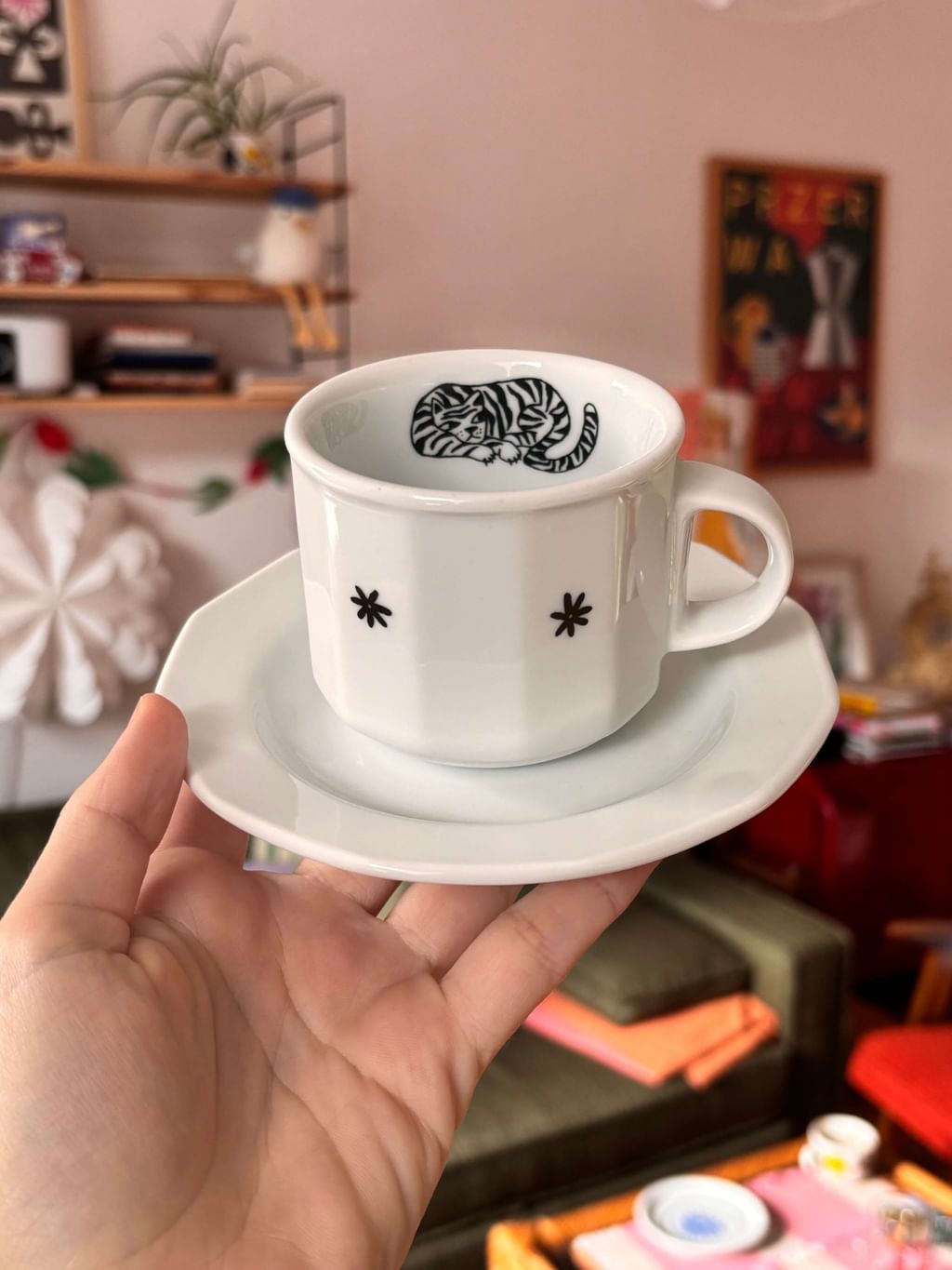 Filiżanka z tygrysem + spodek