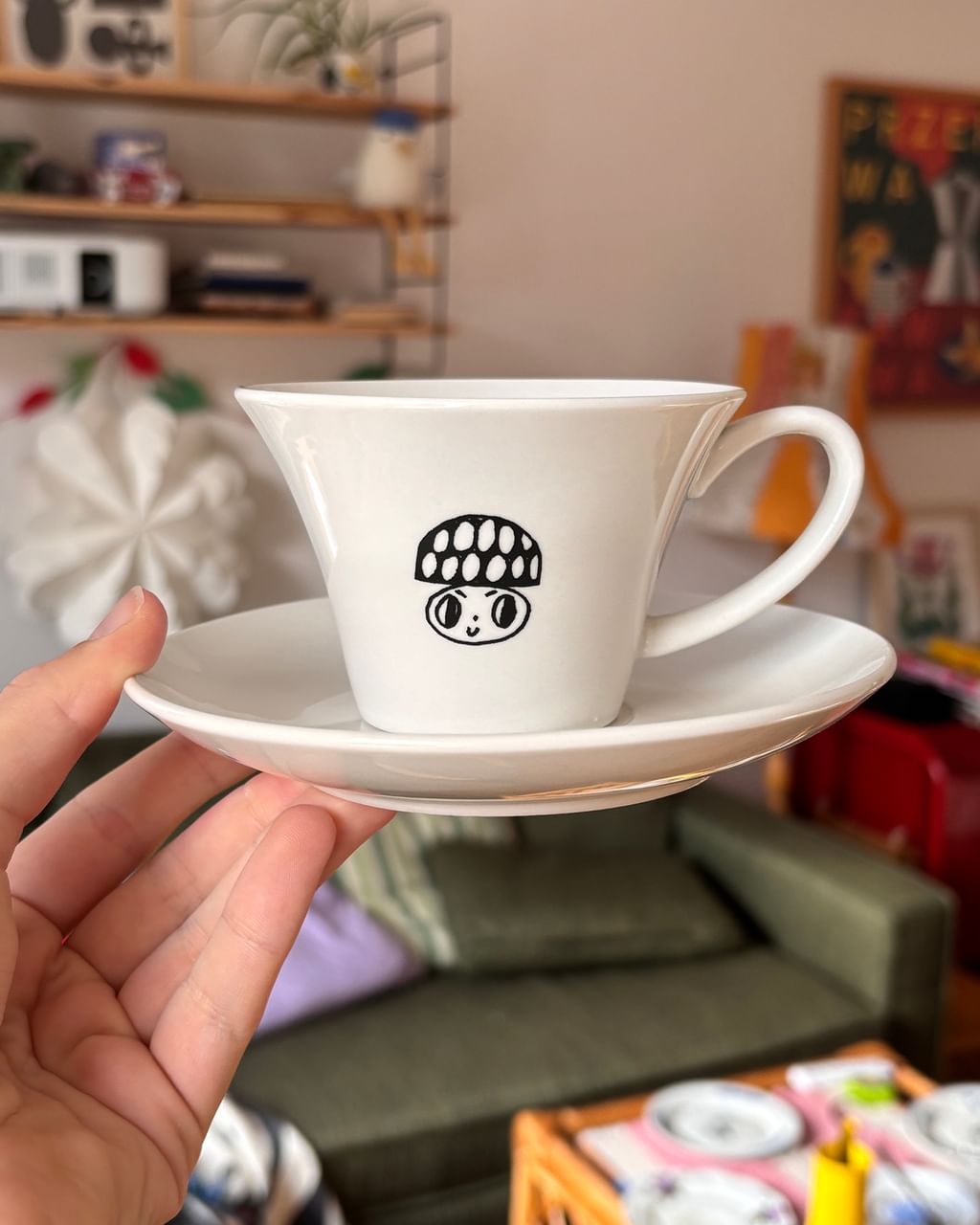 Filiżanka z grzybkami + spodek II