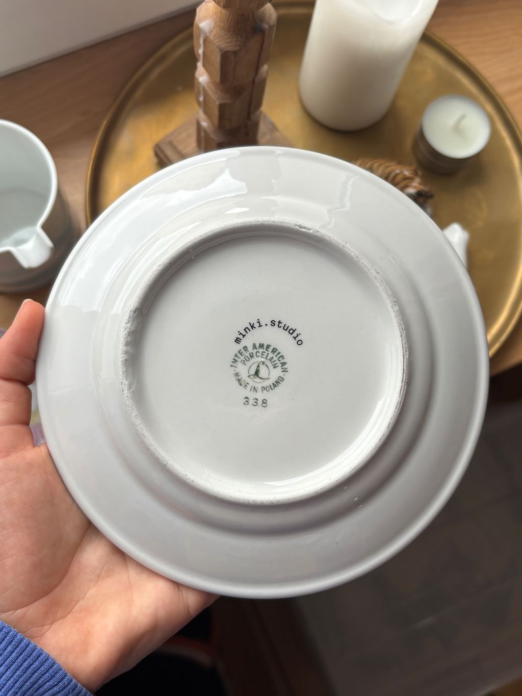 Talerzyk z misiem i kwiatkami