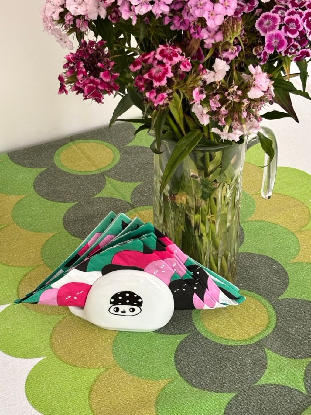 Serwetnik vintage z grzybkiem