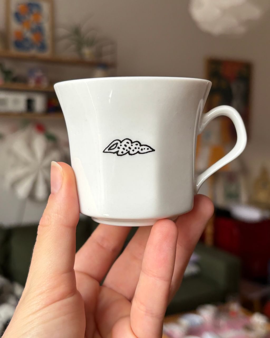 Zestaw 2 filiżanki z foczką i muszelkami