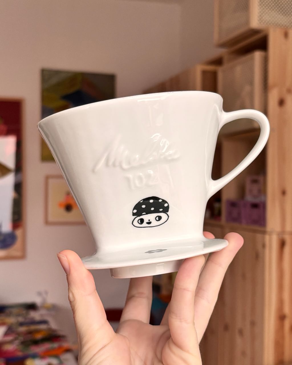 Ceramiczny dripper z grzybkami