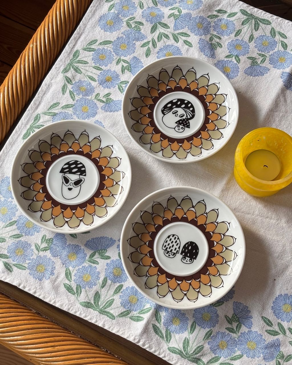 Zestaw 3 talerzyki z grzybkami