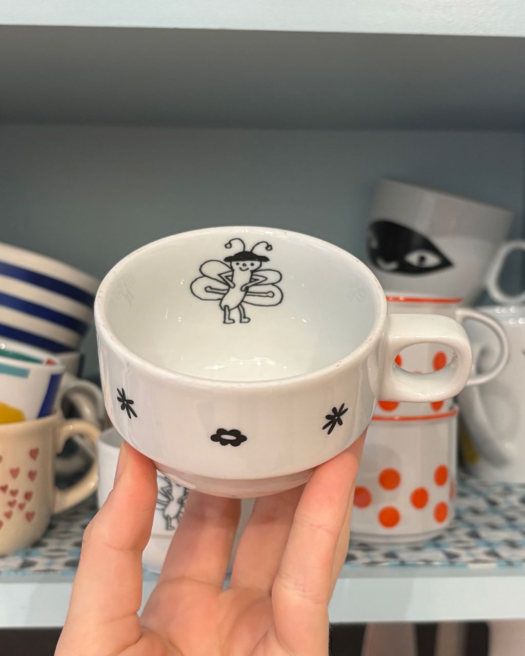 Zestaw 2 filiżanki z motylkiem