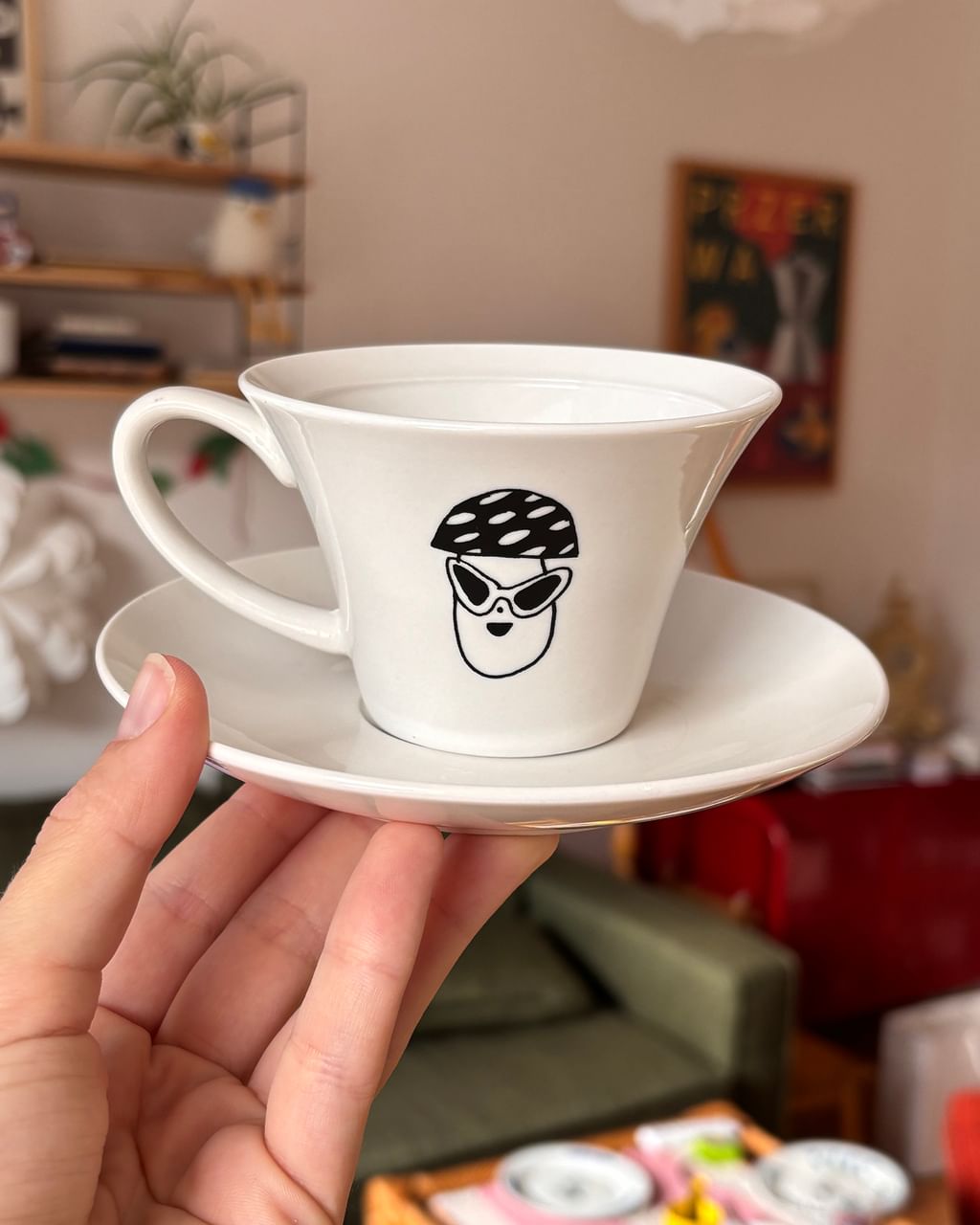 Filiżanka z grzybkami + spodek II