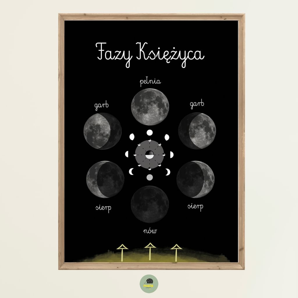 Plakat edukacyjny Fazy Księżyca