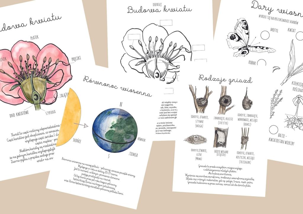 EBOOK "Jaka radosna WIOSNA" [ PDF ] kalendarz aktywności i dziennik obserwacji przyrody