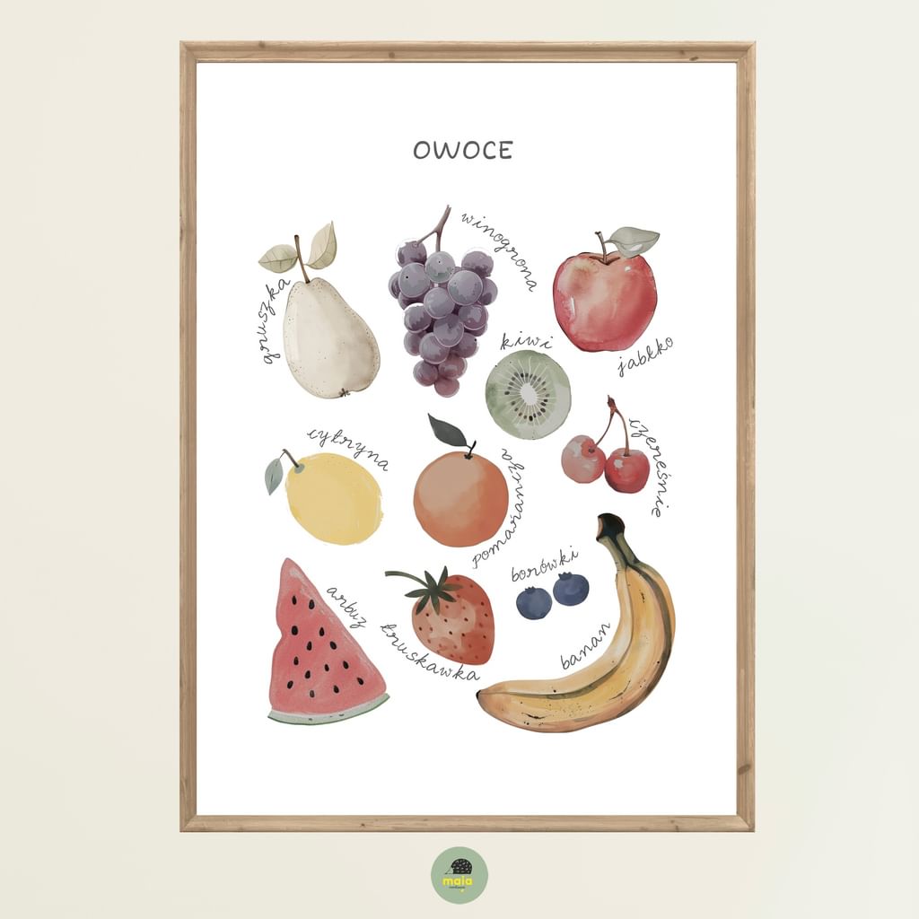 Plakat edukacyjny Owoce