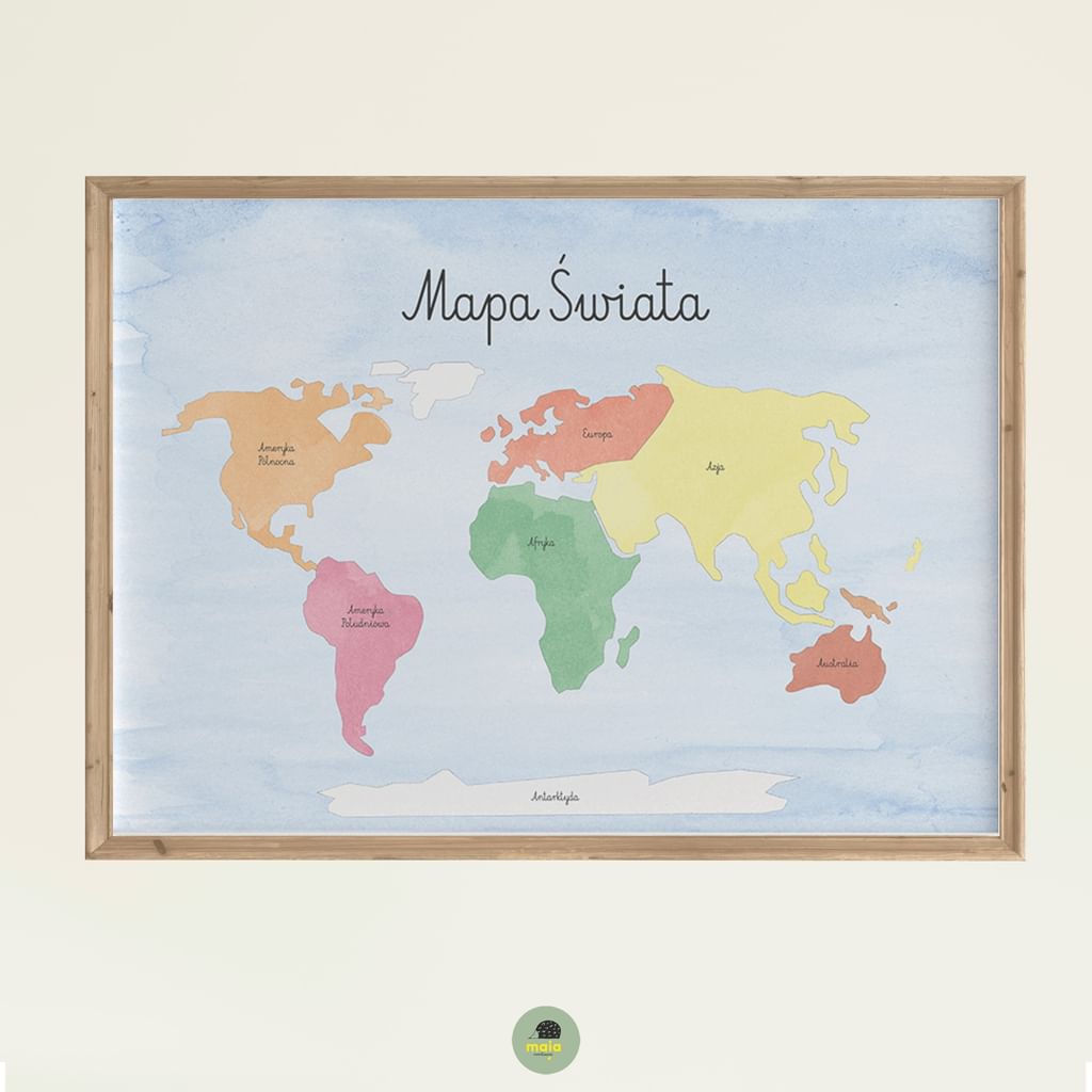 Plakat edukacyjny Mapa Świata