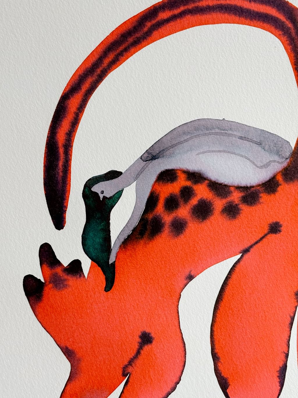 Sketch "Girl on a cat"