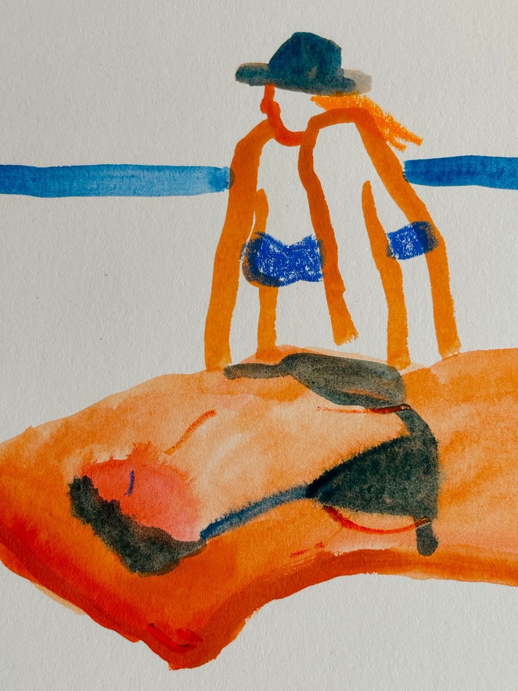 Sketch "Girls on the beach" 1