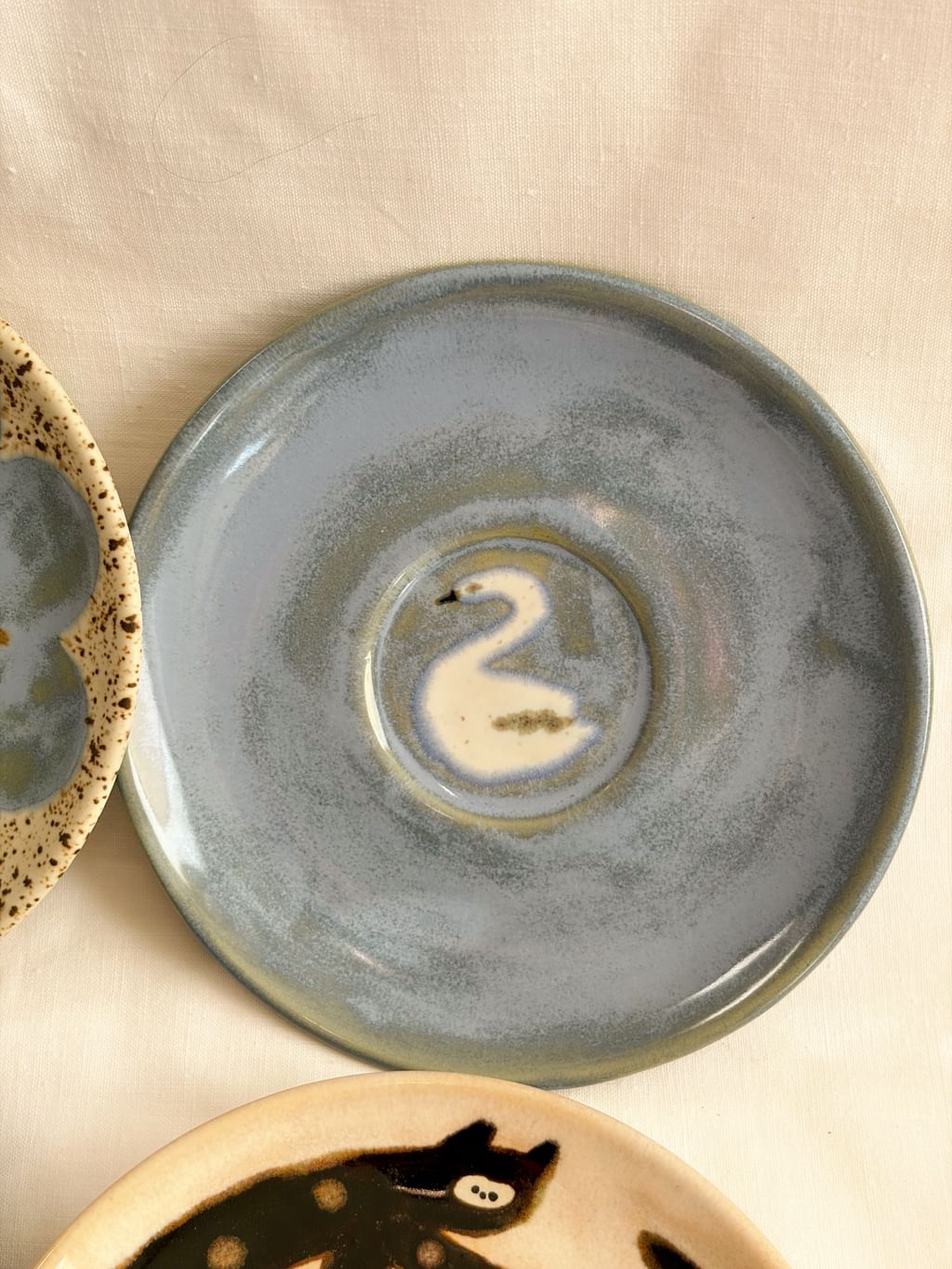 Talerz ceramiczny mini z łabędziem