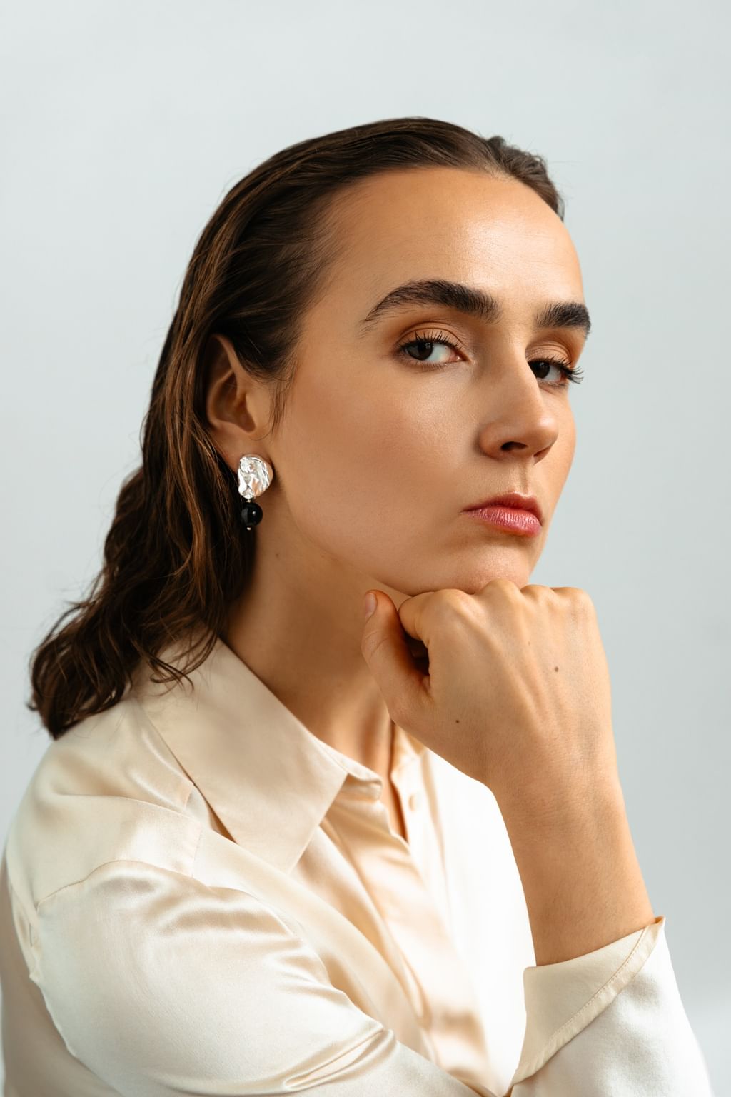 SHELL EARRINGS + BLACK ONYX