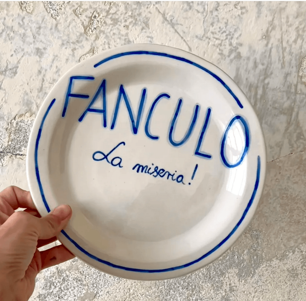 Talerz " Fanculo La Miseria! " OUTLET