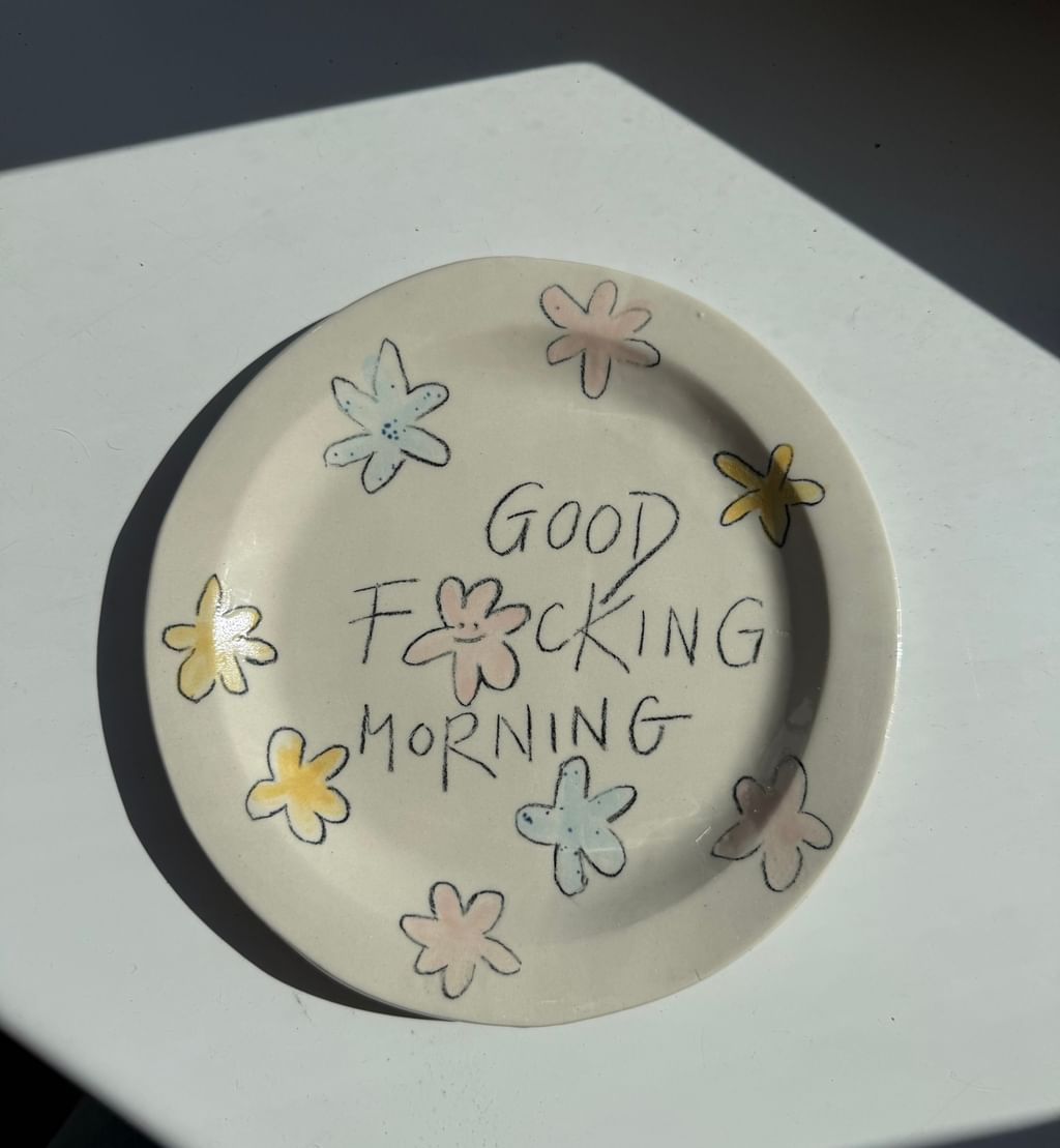 Talerz " Good Fucking Morning "