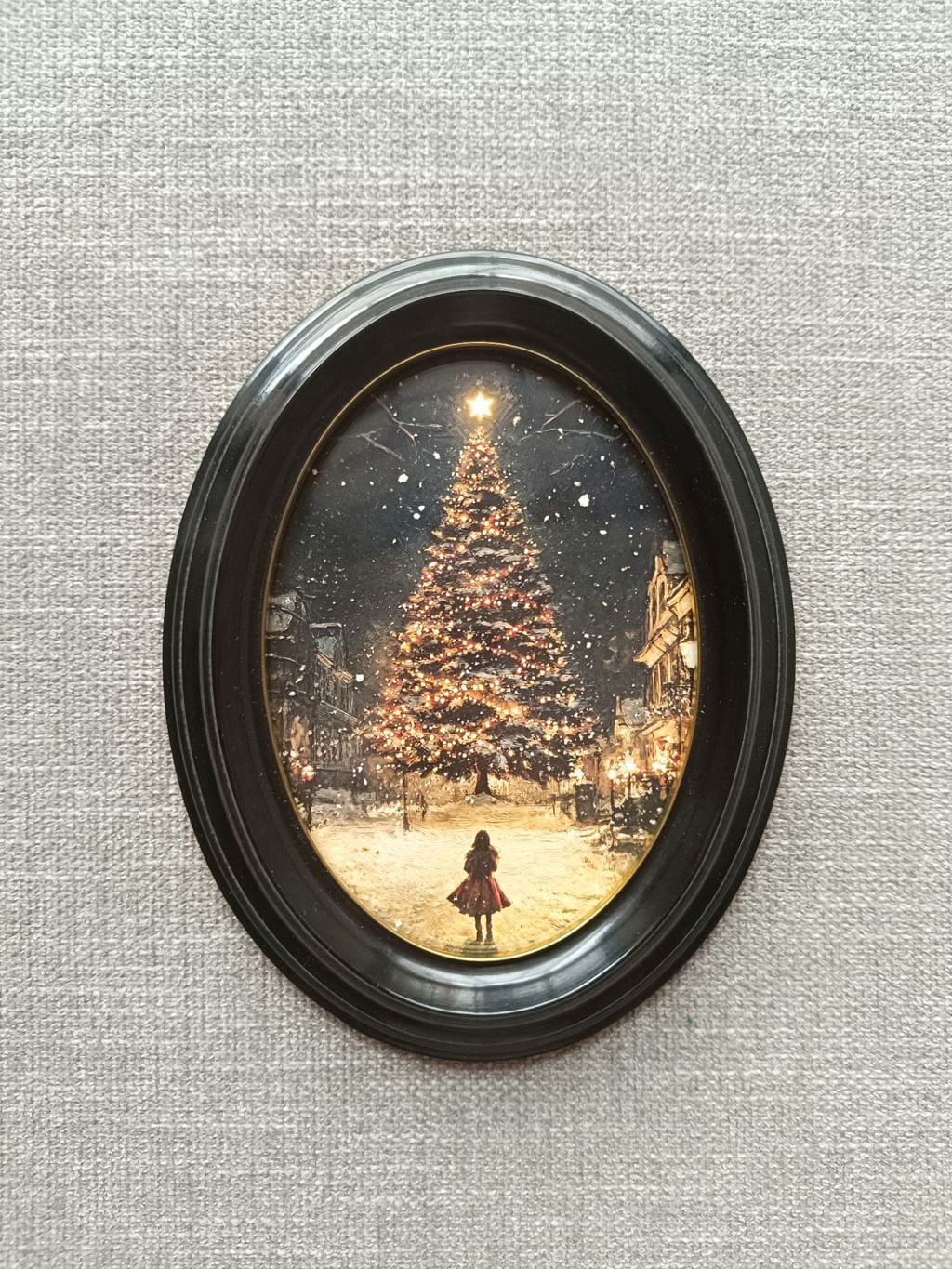 Plakat Noc w miasteczku w owalnej ramce