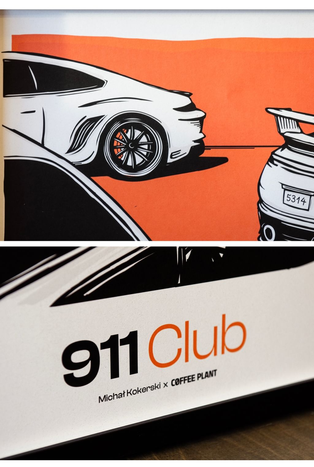 Plakat 911 Club • Michał Kokerski x Coffee Plant
