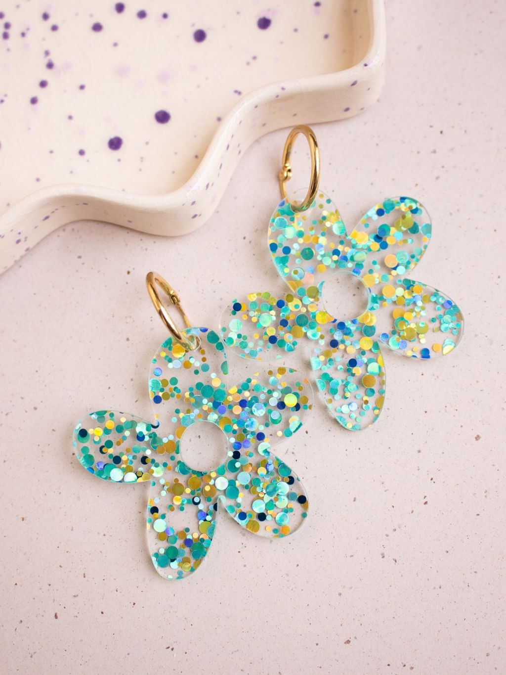 Kolczyki maxi confetti blue